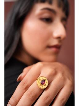 Ziddi - Pink 22K Gold Plated Laila Ring