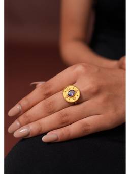 Ziddi - Purple 22K Gold Plated Laila Ring