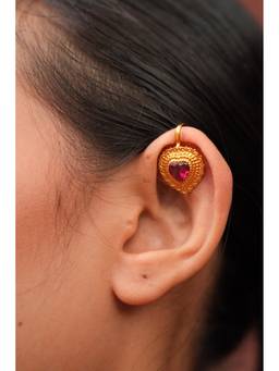 Ziddi - 22K Gold Pleated Rumaan Ear Cuff