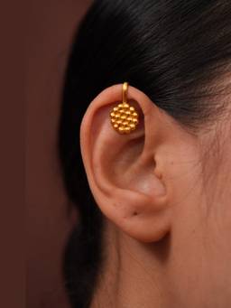 Ziddi - 22K Gold Pleated Rukmini Ear Cuff