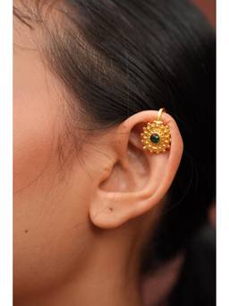 Ziddi - Green 22K Gold Plated Jugnoo Pair Of Clip-On Earring