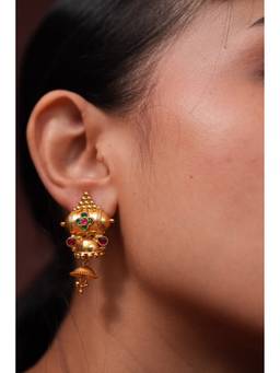 Ziddi - Multicolour 22K Gold Plated Madaliyo Pair Of Earrings
