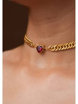 Ziddi - 22K Gold Plated Red Dil Se Choker
