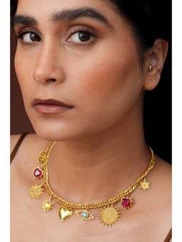 Ziddi - Multicolour 22K Gold Plated Noor Necklace