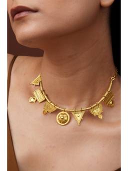 Ziddi - 22k Gold Plated Kismet Necklace