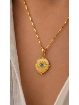 Ziddi - 22K Gold Plated Gold Evil Eye Pendant