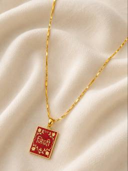 Ziddi - 22K Gold Plated Ziddi Pendant With Chain