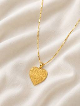 Ziddi - 22K Gold Plated Ziddi Dil Pendant With Chain