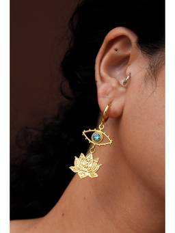 Ziddi - Blue 22K Gold Plated Nazar Pair Of Earrings