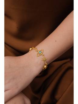 Ziddi - Blue 22K Gold Plated Nazar Bracelet