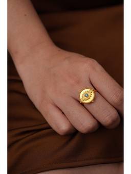Ziddi - 22K Gold Plated Gold Evil Eye Ring