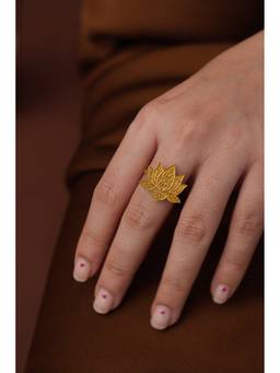 Ziddi - 22k Gold Plated Lotus Ring