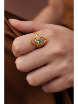 Ziddi - Trinetra 22K Gold Plated Ring