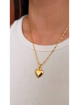 Ziddi - 22K Gold Pleated Rooh-e-dil Pendant (With Chain)