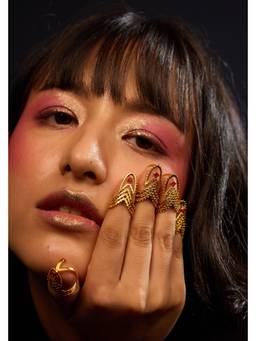 Ziddi - Pink 22K Gold Plated Lola Ring