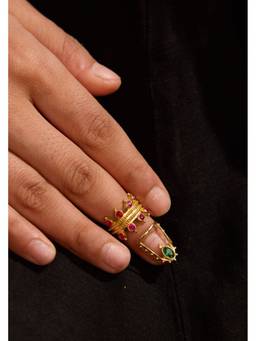 Ziddi - Multicolour 22K Gold Plated Jugnoo Ring