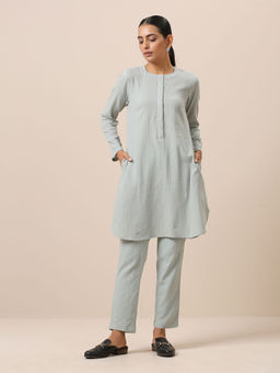 trueBrowns - Cotton Pastel Blue Short Co-Ord Set (Set of 2)