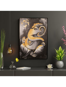 HomeTown - Devotion Synthetic Painting In Black Gold