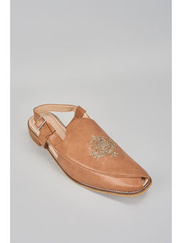 RNG Safawala - Brown Embroidered Peshawaris Juttis