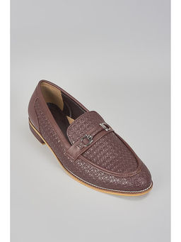 RNG Safawala - Brown Buckled Herringbone Shoes