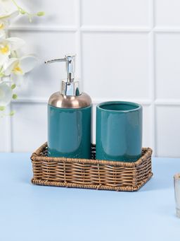 Voncasa - 3 Pcs Bathroom Set Green