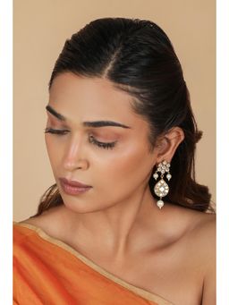 RIANA JEWELLERY - Traditional Pearl Embellished White Earrings