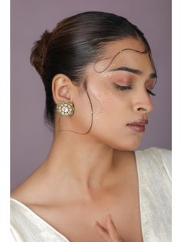 RIANA JEWELLERY - Beaded White Stud Earrings