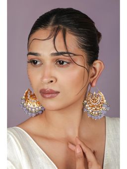 RIANA JEWELLERY - Gold Tone Plated Purple Chandbaali