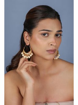 RIANA JEWELLERY - Delicate Royall White Chandbali Earrings