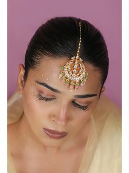 RIANA JEWELLERY - Pastel Beaded White Maangtika