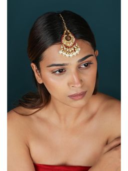 RIANA JEWELLERY - Beaded Jadtar White Maang Tikka