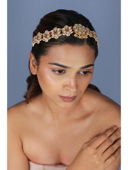 RIANA JEWELLERY - Floral Design White Matha Patti