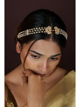 RIANA JEWELLERY - Deicate Hairband White Mathapatti