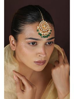 RIANA JEWELLERY - Emerald Drop Jadtar White Mangtikka