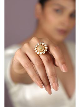 RIANA JEWELLERY - Jade Floral White Ring