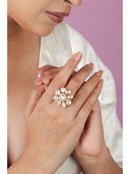 RIANA JEWELLERY - Gold Plated White Ring