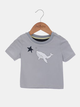 One Friday - Grey Printed T-shirt
