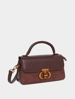 Styli - Women Brown Satchel with Detachable Strap