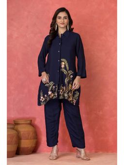Autumnlane - Sabhya Prussian Full Embroidery Co-Ord Set