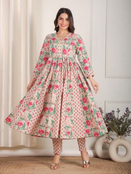 ARAMYA - Soft Cotton Floral Print Pant for Women