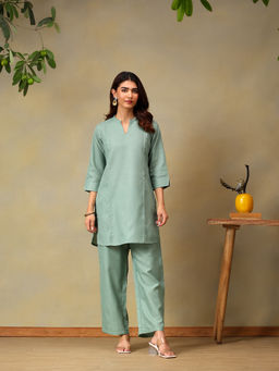 Bani Women - Sage Green Pintaces Co-Ord Set