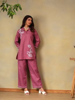 Bani Women - Purple Embroidered Co-Ord Set