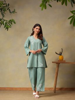 Bani Women - Mint Green Embroidered Co-Ord Set