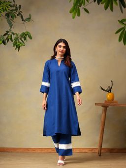 Bani Women - Royal Blue Viscose Rayon Co-Ord Set