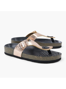 SOLETHREADS - Athena Solid Metalic Gold Women Sandals