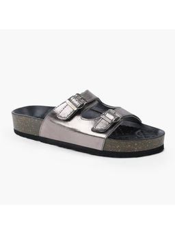 SOLETHREADS - Minerva Solid Metalic Silver Women Sandals