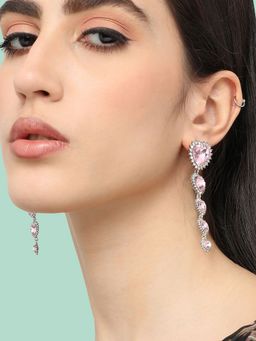 Sohi - Silver Plated Designer Stone Party Drop Earring For Women