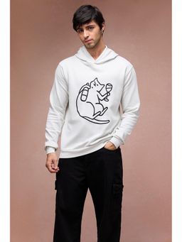 FREAKINS - Men Cat Snuggle Grey Hoodie