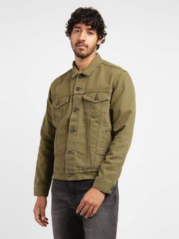 Levi's - Men Olive Spread Collar Trucker Jacket