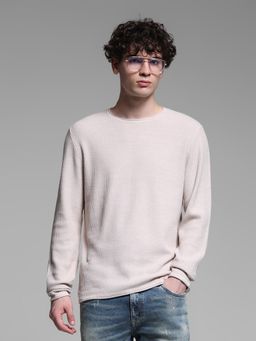 Jack & Jones - Beige Slim Fit Knitted Sweater